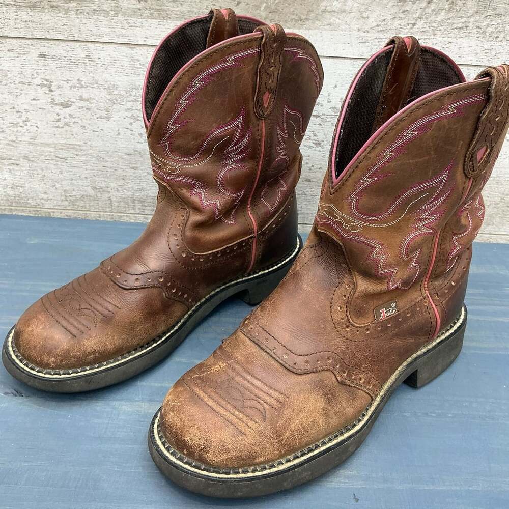 Justin Gypsy Size 8.5 Brown Leather Western Cowgirl Boots L9903